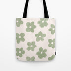 Sage Green Flowers Tote Bag Gallery Image 1