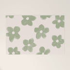 Sage Green Flowers Welcome Mat Gallery Image 1