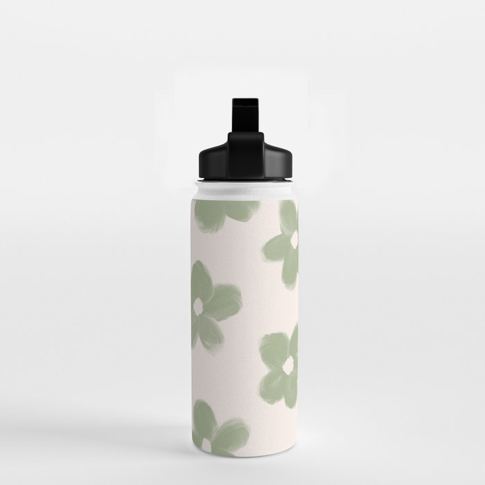 Sage Green Flowers Water Bottle Gallery Image 2