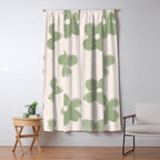 Sage Green Flowers Window Curtain Gallery Image 5