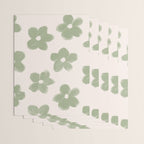 Sage Green Flowers Wrapping Paper Gallery Image 3