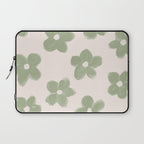 Sage Green Flowers Laptop Sleeve Gallery Image 1