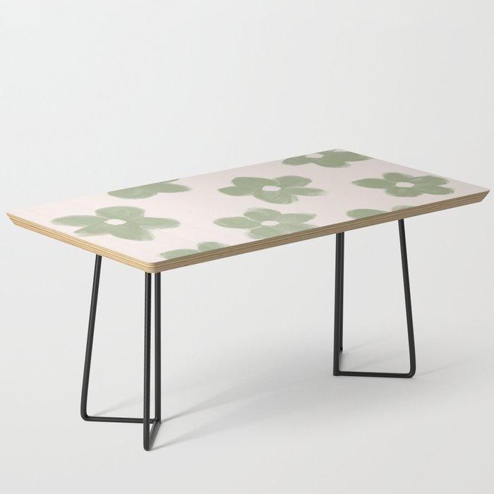 Sage Green Flowers Coffee Table Gallery Image 1