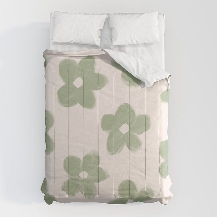 Sage Green Flowers Comforter Gallery Image 6