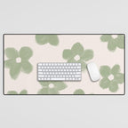 Sage Green Flowers Desk Mat Gallery Image 1
