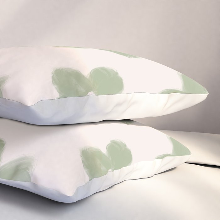 Sage Green Flowers Pillow Sham Gallery Image 3