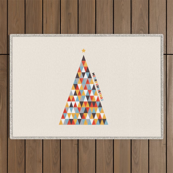 Modern Christmas Tree Outdoor Rug Gallery Image 1