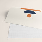 Abstract Shapes 14 in Orange and Navy Blue (Rainbow and Moon Phases Abstraction) Wrapping Paper Gallery Image 2