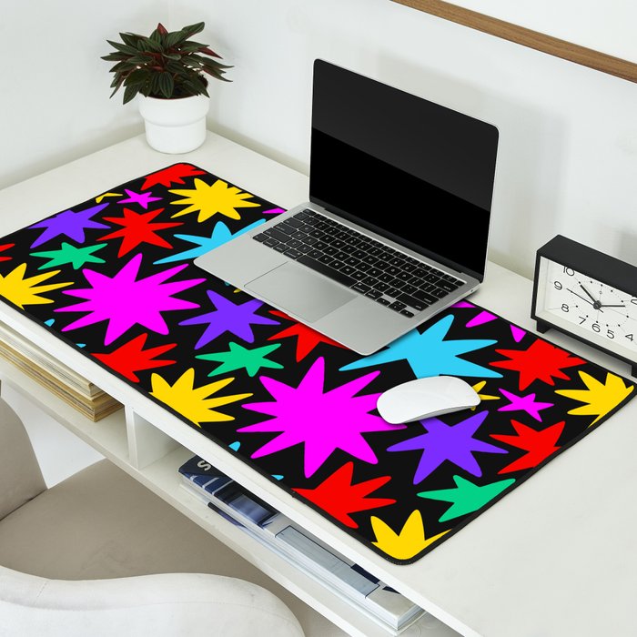 Colorful fun star shape art pattern Desk Mat Gallery Image 2
