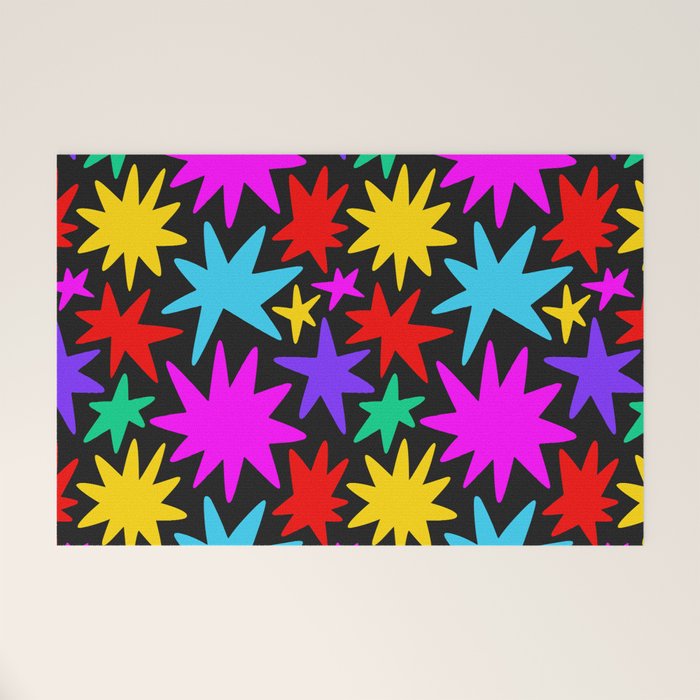 Colorful fun star shape art pattern Welcome Mat Gallery Image 1
