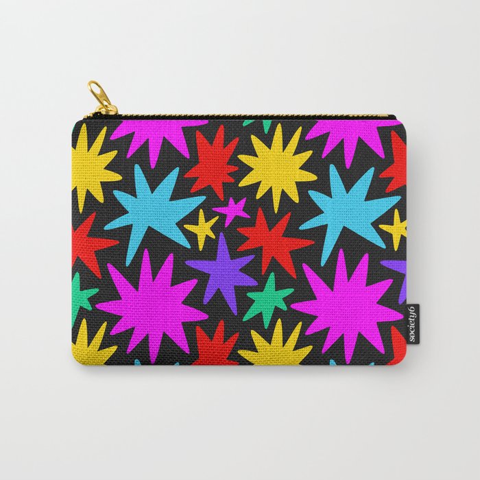 Colorful fun star shape art pattern Carry All Pouch Gallery Image 1