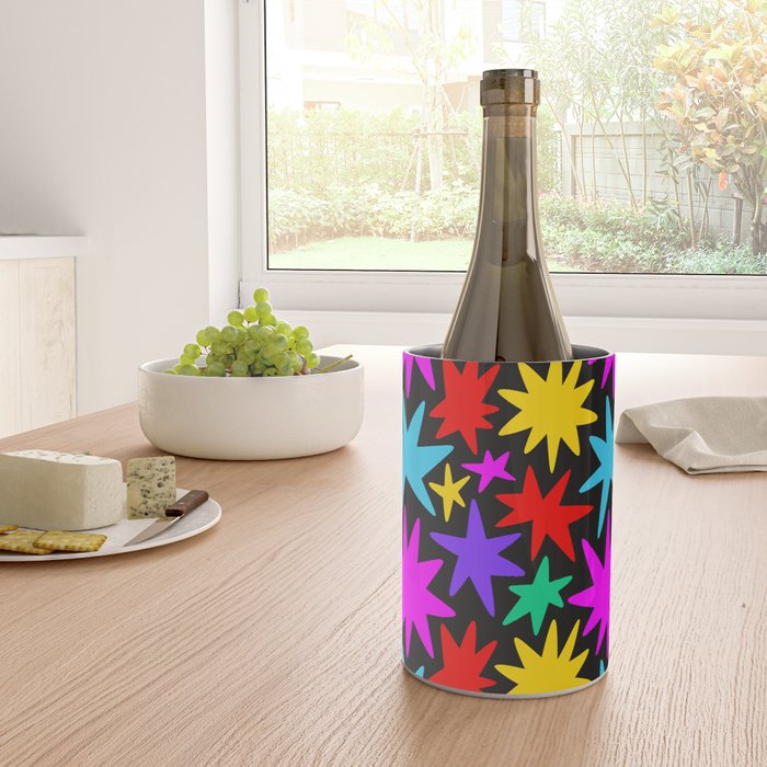 Colorful fun star shape art pattern Wine Chiller Gallery Image 4