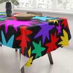 Colorful fun star shape art pattern Tablecloth Gallery Image 3