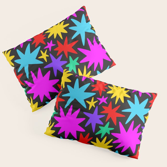 Colorful fun star shape art pattern Pillow Sham Gallery Image 3