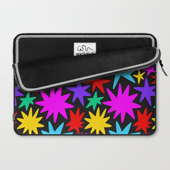 Colorful fun star shape art pattern Laptop Sleeve Gallery Image 2
