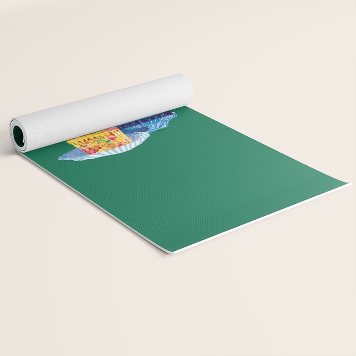 Pisces Chill Vibes in Chive Green | Zodiac Series  Yoga Mat Gallery Image 2