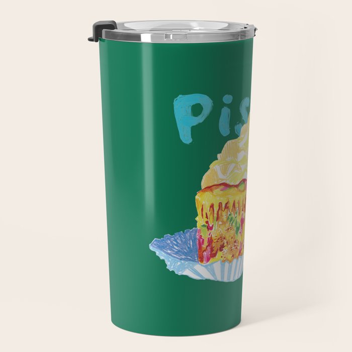Pisces Chill Vibes in Chive Green | Zodiac Series  Travel Mug Gallery Image 3