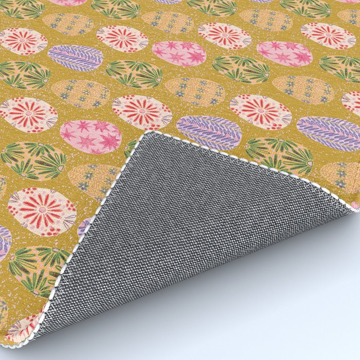 Colorful Folk Art Easter Eggs in Sandy Brown & Pink Rug Gallery Image 4