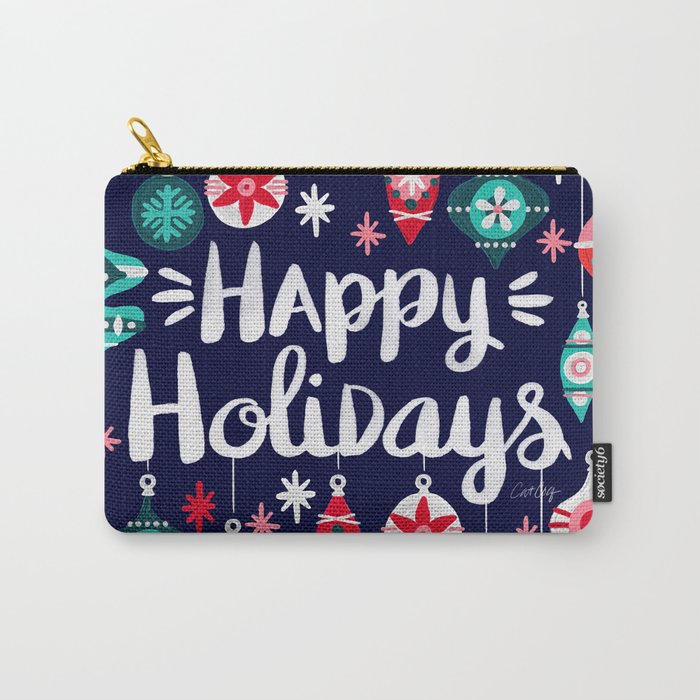 Happy Holidays - Navy Carry All Pouch Gallery Image 1