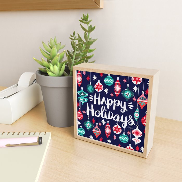 Happy Holidays - Navy Mini Art Print Gallery Image 2