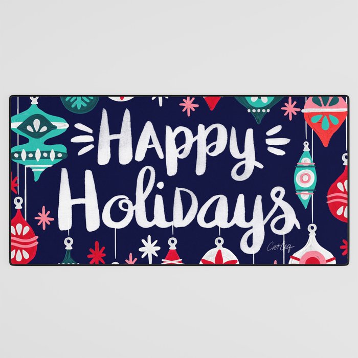 Happy Holidays - Navy Desk Mat Gallery Image 3
