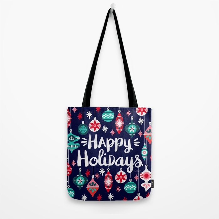 Happy Holidays - Navy Tote Bag Gallery Image 2