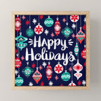 Happy Holidays - Navy Mini Art Print Gallery Image 1