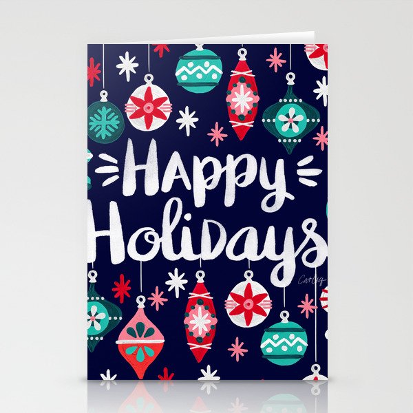 Happy Holidays - Navy Stationery Card Gallery Image 1