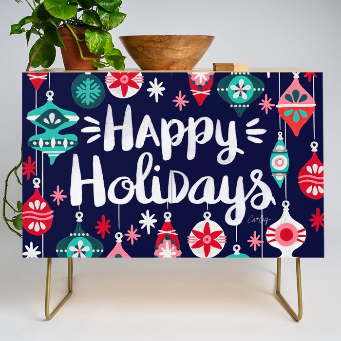 Happy Holidays - Navy Credenza Gallery Image 1
