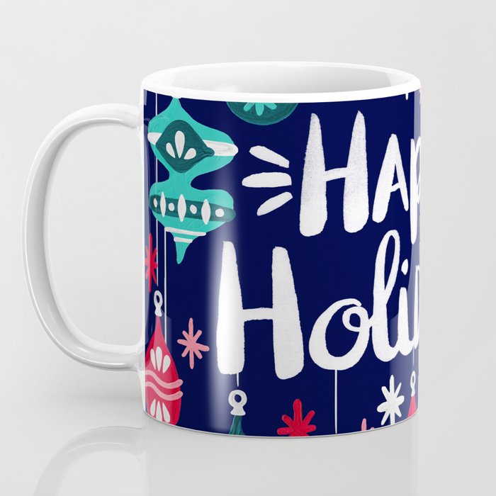 Happy Holidays - Navy Coffee Mug Gallery Image 3