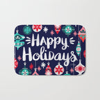 Happy Holidays - Navy Bath Mat Gallery Image 1