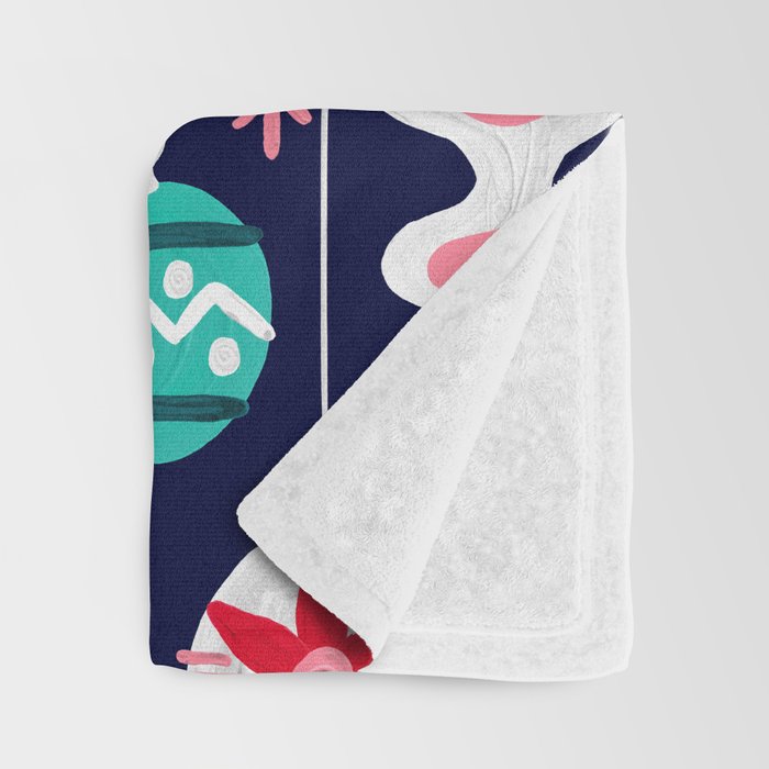 Happy Holidays - Navy Throw Blanket Gallery Image 3