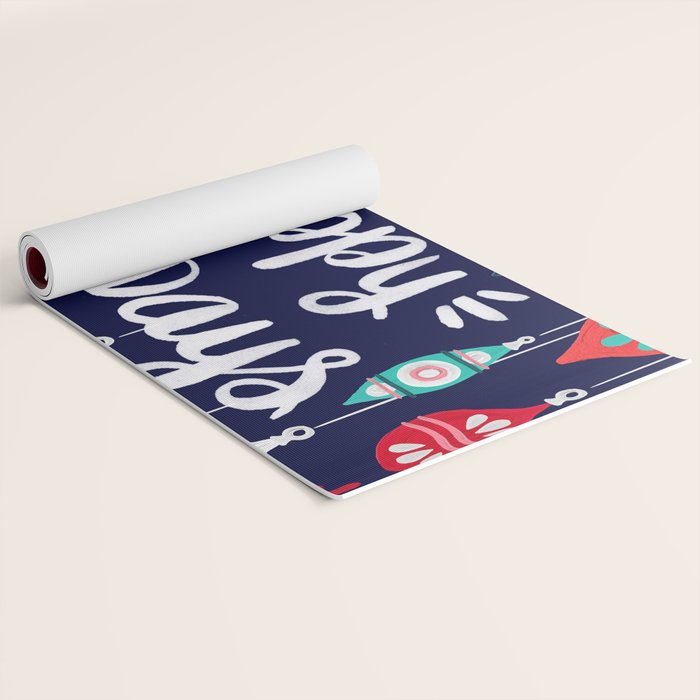 Happy Holidays - Navy Yoga Mat Gallery Image 2