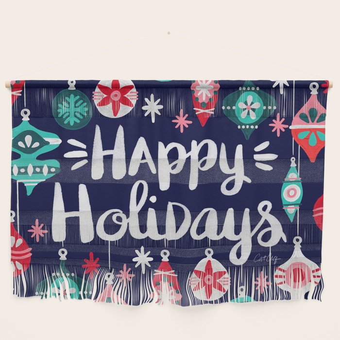 Happy Holidays - Navy Wall Hanging Gallery Image 1
