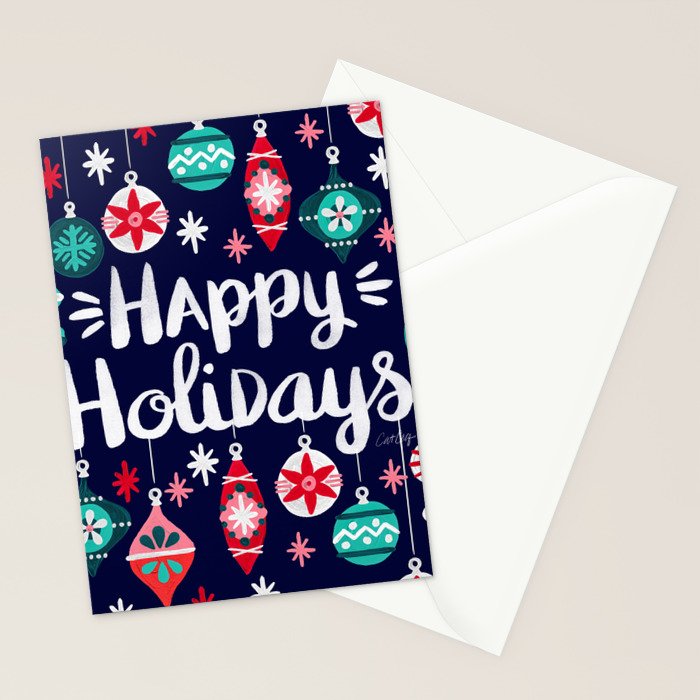 Happy Holidays - Navy Stationery Card Gallery Image 2