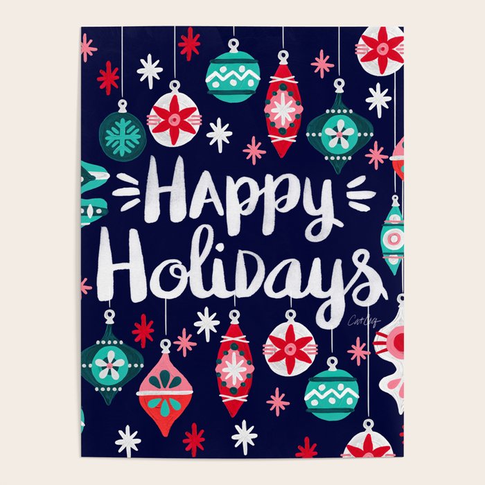 Happy Holidays - Navy Poster Gallery Image 1