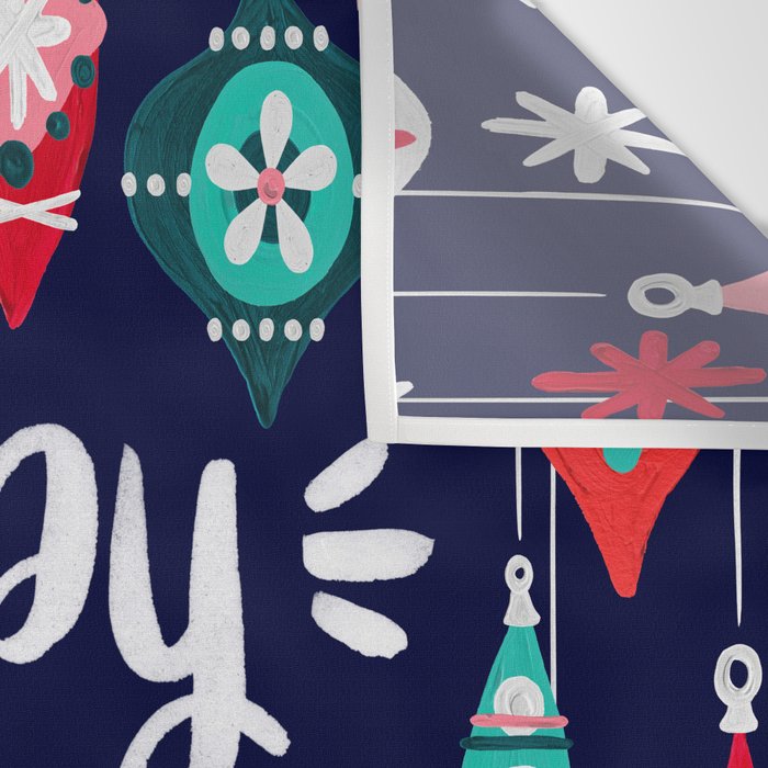 Happy Holidays - Navy Wall Tapestry Gallery Image 3
