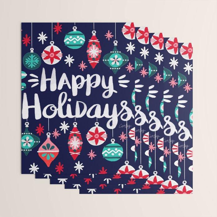 Happy Holidays - Navy Wrapping Paper Gallery Image 3