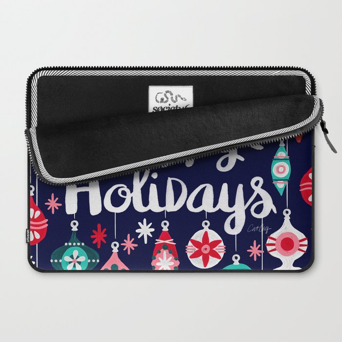 Happy Holidays - Navy Laptop Sleeve Gallery Image 2