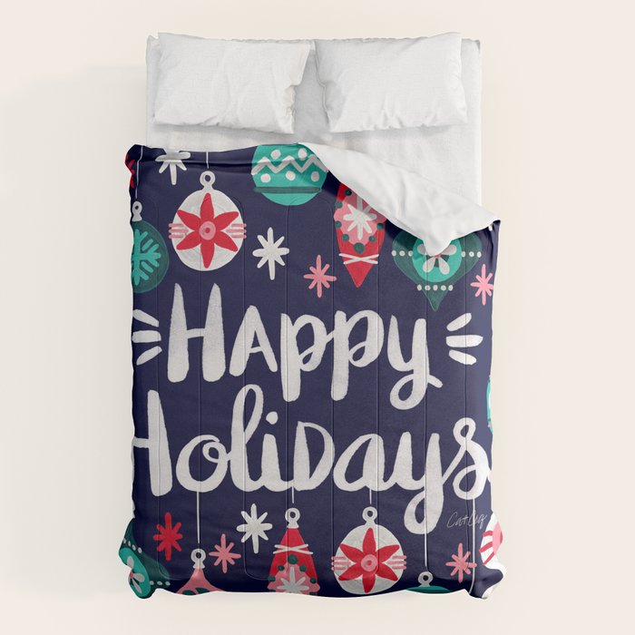 Happy Holidays - Navy Comforter Gallery Image 1