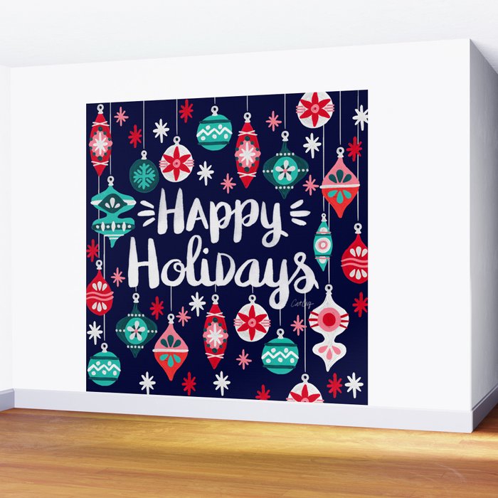 Happy Holidays - Navy Wall Mural Gallery Image 2