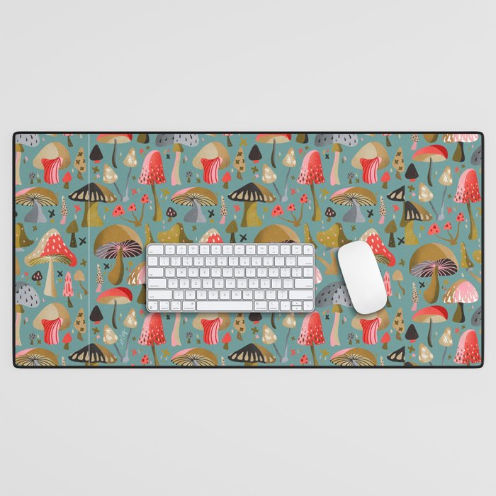 Mushroom Collection - Mint Desk Mat Gallery Image 1
