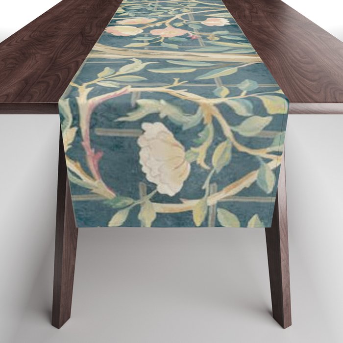 William Morris Vintage Melsetter Indigo Rose  Table Runner Gallery Image 1