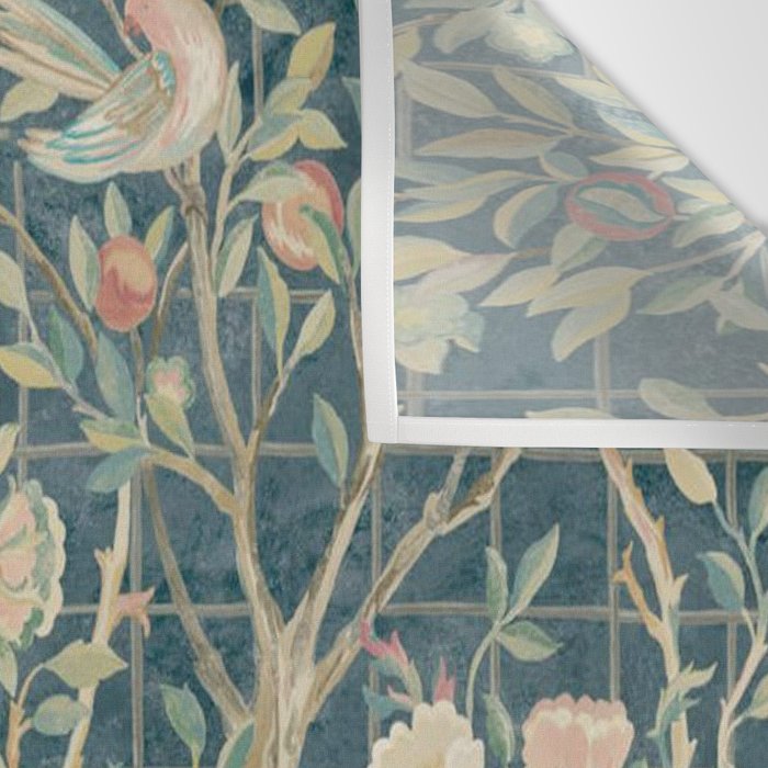 William Morris Vintage Melsetter Indigo Rose  Wall Tapestry Gallery Image 3