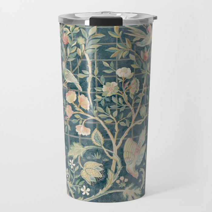 William Morris Vintage Melsetter Indigo Rose  Travel Mug Gallery Image 1