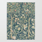 William Morris Vintage Melsetter Indigo Rose  Poster Gallery Image 4