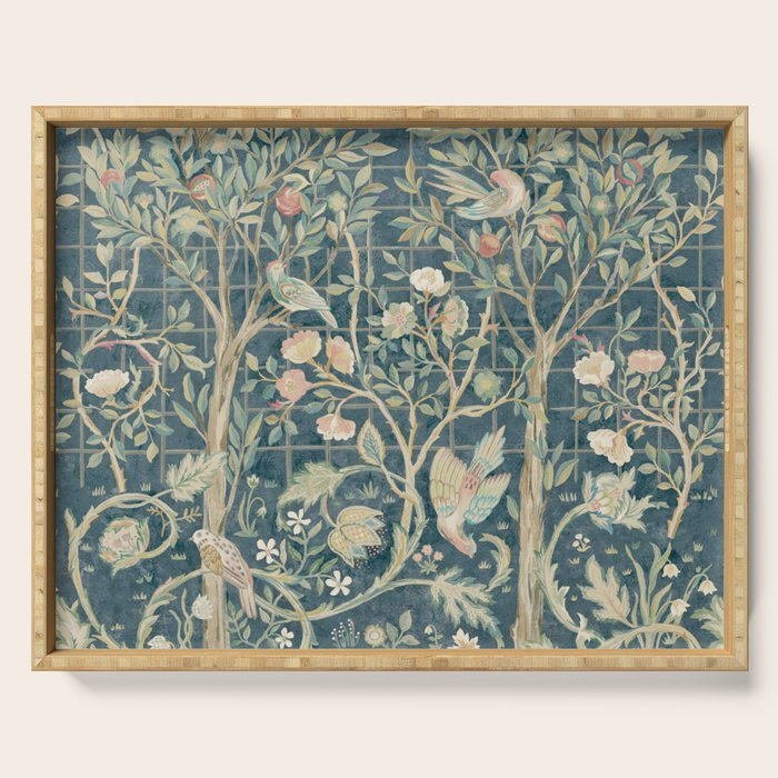 William Morris Vintage Melsetter Indigo Rose  Serving Tray Gallery Image 1
