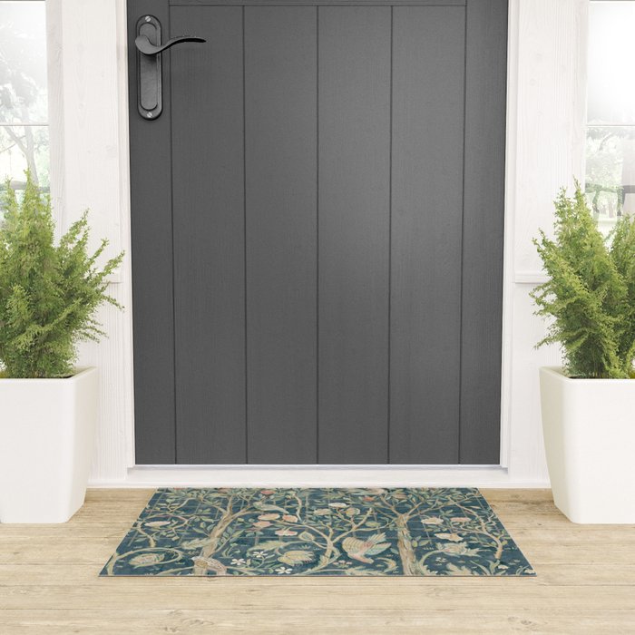 William Morris Vintage Melsetter Indigo Rose  Welcome Mat Gallery Image 3
