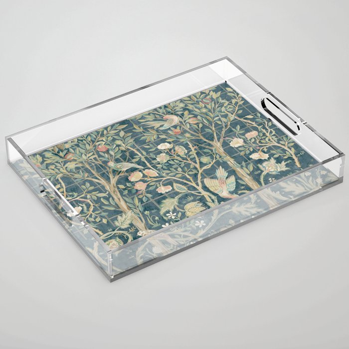 William Morris Vintage Melsetter Indigo Rose  Acrylic Tray Gallery Image 1