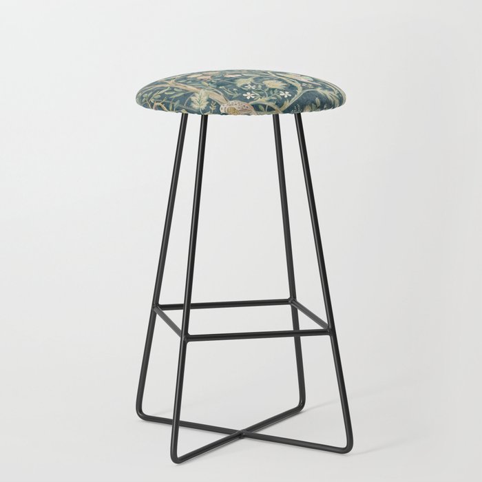 William Morris Vintage Melsetter Indigo Rose  Stool Gallery Image 1